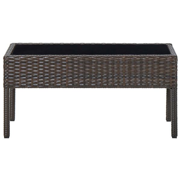 vidaXL Garden Table Brown 75x40x37 cm Poly Rattan