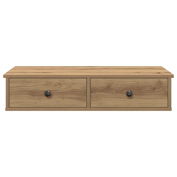 vidaXL Wall Shelf with Drawers Artisian Oak 80x31x17 cm Engineered Wood