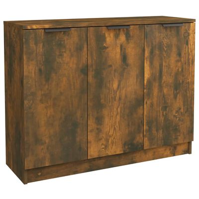 vidaXL Sideboard Smoked Oak 90.5x30x70 cm Engineered Wood