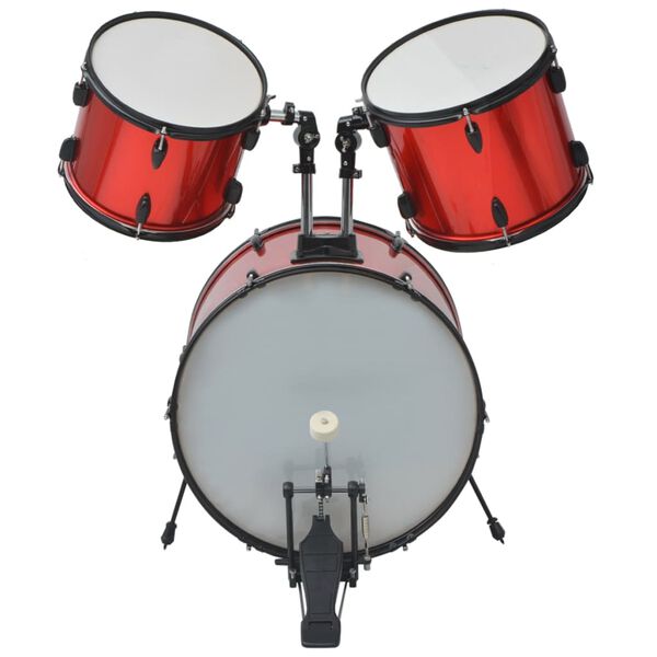 vidaXL Complete Drum Kit Powder-coated Steel Red Adult