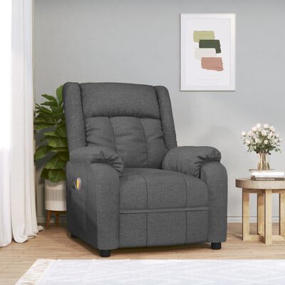 vidaXL Massage Chair Dark Grey Fabric
