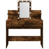 vidaXL Dressing Table with LED Smoked Oak 100x40x130 cm