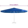 vidaXL Replacement Fabric for Outdoor Parasol Azure Blue 515 cm