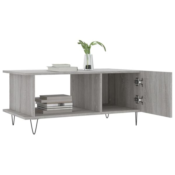 vidaXL Coffee Table Grey Sonoma 90x50x40 cm Engineered Wood