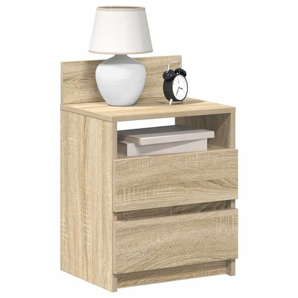 vidaXL Bedside Cabinets 2 pcs with 2 Drawers Sonoma Oak 40x33x60 cm