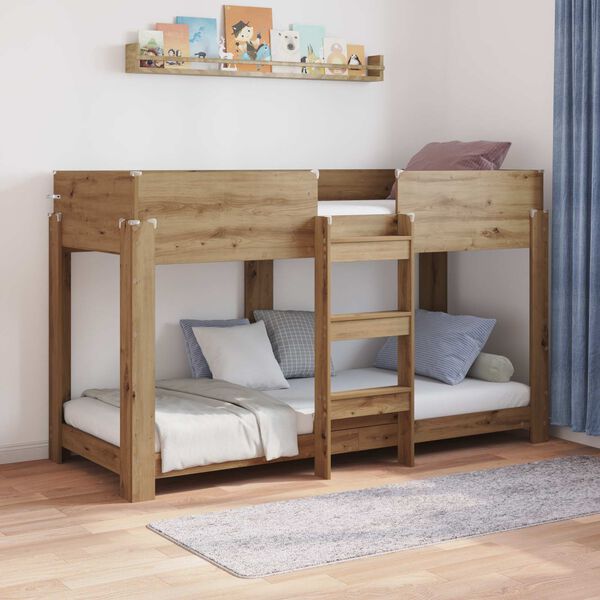 vidaXL Bunk Bed for Kids Artisan Oak 80 x 190 cm Engineered Wood