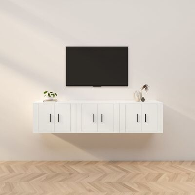 vidaXL Wall-mounted TV Cabinets 3 pcs White 57x34.5x40 cm