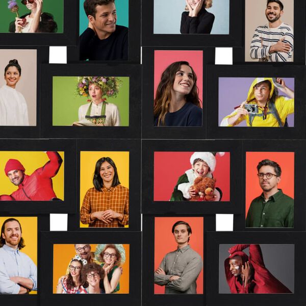 vidaXL Collage Photo Frame for 24x(13x18 cm) Picture Black MDF