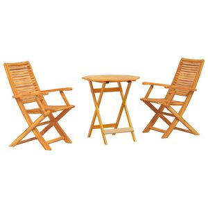 vidaXL Folding Bistro Set 3 pcs Brown Solid Acacia Wood