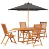 vidaXL Outdoor Dining Set with Parasol 6 pcs Anthracite and Natural