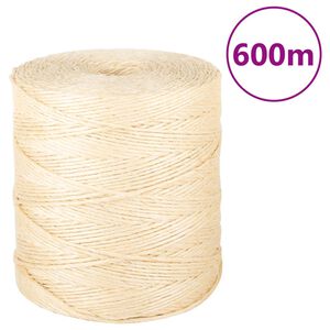 vidaXL Rope 100% Sisal 2 mm 600 m