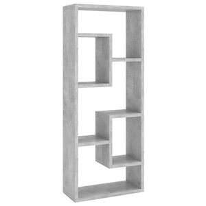 vidaXL Wall Shelf | Concrete Grey | Engineered Wood | 36x16x90 cm