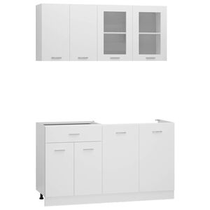 vidaXL 4 Piece Kitchen Cabinet Set "Lyon" White Engineered Wood