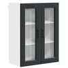 vidaXL Wall Glass Cabinet PORTO Black 60 x 31 x 80 cm Engineered Wood