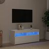 vidaXL TV Cabinet with LED Lights White 90x35x40 cm