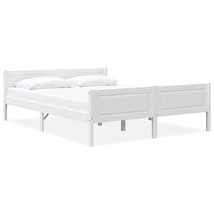 vidaXL Bed Frame without Mattress Solid Pinewood White 120x200 cm