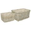 vidaXL Firewood Basket GENDT 2 pcs Natural Grey Kubu Rattan