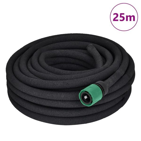 vidaXL Garden Soaker Hose Black 0.6" 10 m Rubber