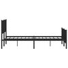 vidaXL Metal Bed Frame without Mattress with Footboard Black 193x203cm