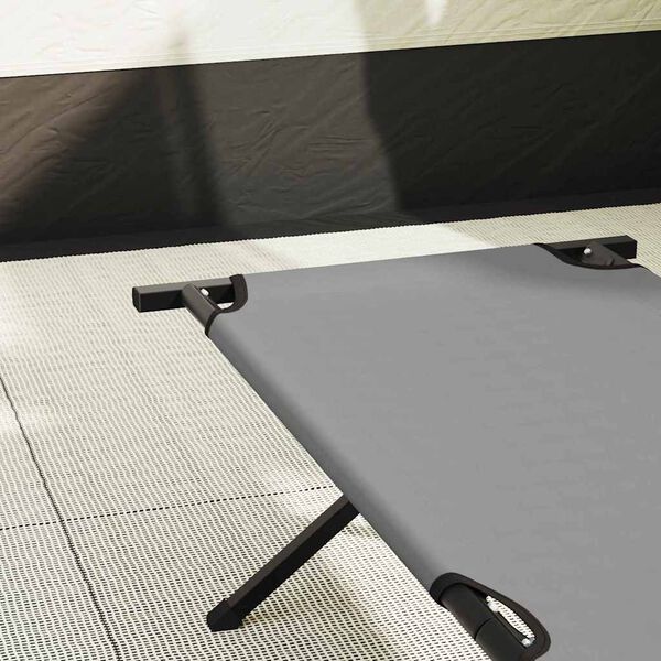 vidaXL Folding Camping Bed 2 pcs Grey 193 x 69 x 45 cm Oxford fabric