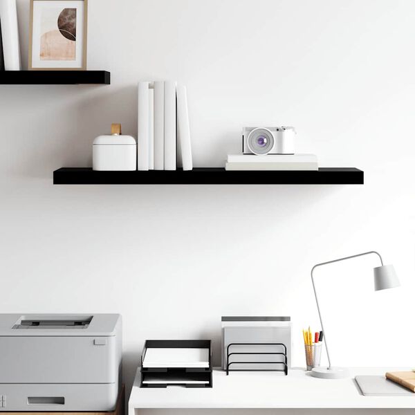vidaXL Floating Wall Shelf High Gloss Black 90x23.5x3.8 cm MDF