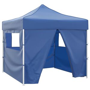 vidaXL Blue Foldable Tent 3 x 3 m with 4 Walls