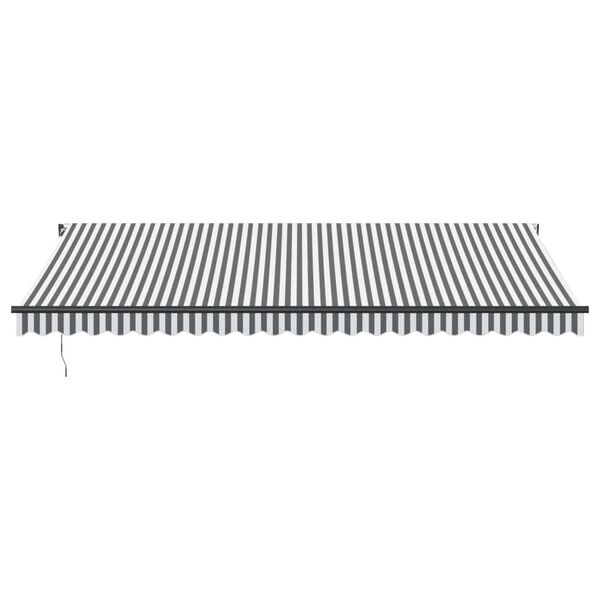 vidaXL Manual Retractable Awning Anthracite and White 500x350 cm
