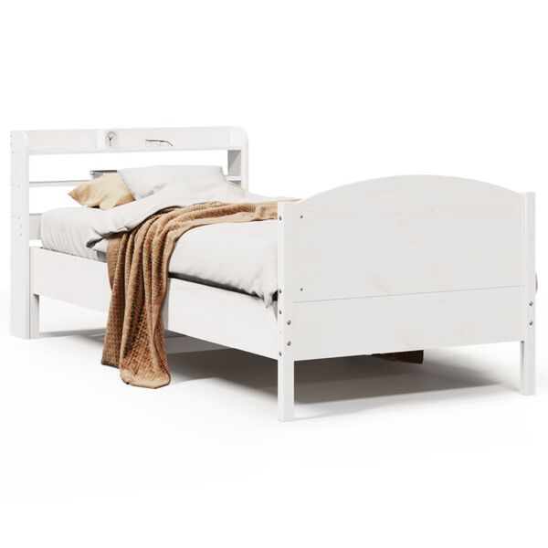 vidaXL Bed Frame without Mattress White 90x200 cm Solid Wood Pine