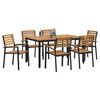 vidaXL Garden Dining Set 7 pcs Black Solid Acacia Wood