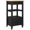 vidaXL Kitchen Trolley Plain Black