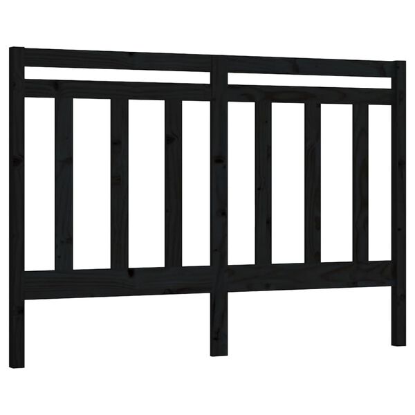 vidaXL Bed Headboard Black 156x4x100 cm Solid Wood Pine