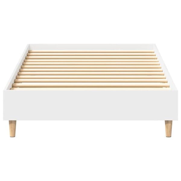vidaXL Bed Frame No Mattress White 90x190 cm Single Engineered Wood