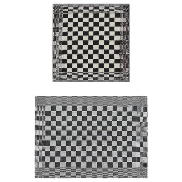 vidaXL 10 Piece Towel Set Black and White Cotton