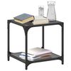 vidaXL Coffee Table with Black Glass Top 40x40x40 cm Steel