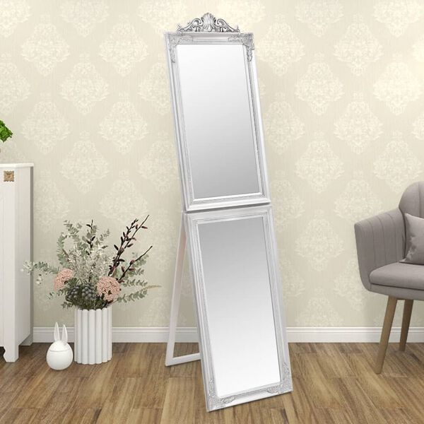 vidaXL Free-Standing Mirror Silver 45x180 cm