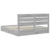 vidaXL Storage Bed Grey Sonoma 200 x 200 cm Engineered Wood