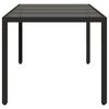 vidaXL Garden Table with Glass Top Black 190x90x75 cm Poly Rattan