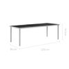 vidaXL Garden Table Black 220x90x74.5 cm Steel