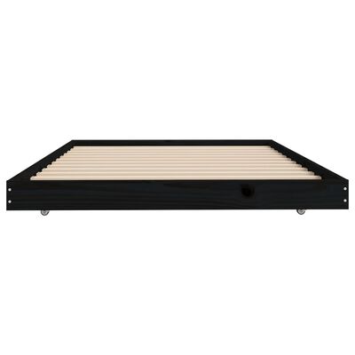vidaXL Bed Frame Black 80x200 cm Solid Wood Pine