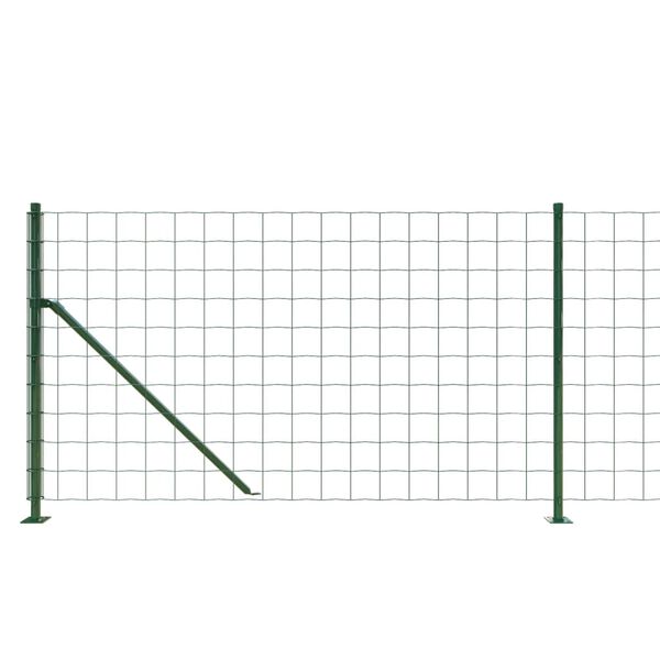 vidaXL Wire Mesh Fence with Flange Green 1x10 m