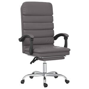 vidaXL Massage Reclining Office Chair Grey Faux Leather