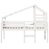 vidaXL High Sleeper Bed without Mattress White 90x200 cm Solid Wood Pine