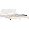 vidaXL Bed Frame with LED without Mattress "Zadar" White 180x200 cm