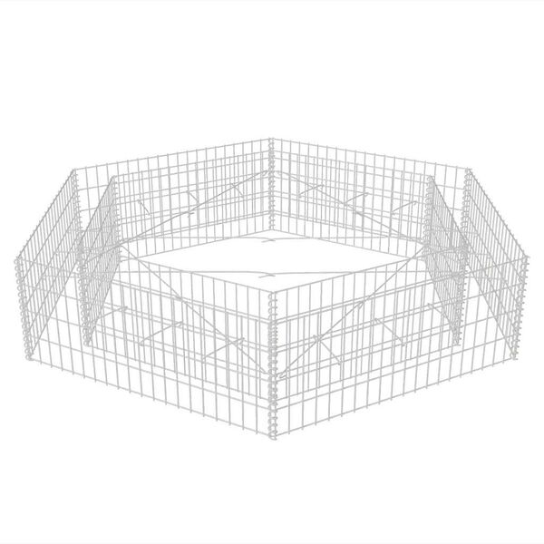 vidaXL Hexagonal Gabion Raised Bed 200x173x40 cm