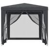 vidaXL Party Tent with 4 Mesh Sidewalls Anthracite 2.5x2.5 m HDPE