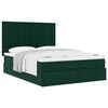 vidaXL Ottoman Bed with Mattresses Dark Green 140x190cm Velvet