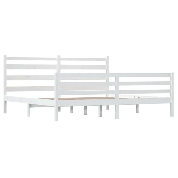vidaXL Bed Frame without Mattress Solid Wood Pine 200x200 cm White
