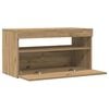 vidaXL TV Cabinet with LED Lights Artisan Oak 75x35x40 cm Engineered Wood