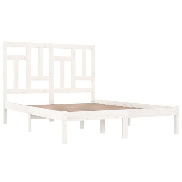 vidaXL Bed Frame without Mattress White 140x200 cm Solid Wood Pine