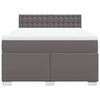 vidaXL Box Spring Bed with Mattress Grey 140x200 cm Faux Leather